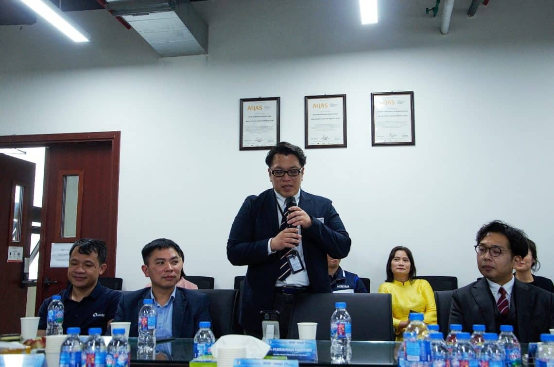 Ông Fukushima Naoyuki Đại diện Makino Nhật Bản tại Việt phát biểu. Ảnh: HUST