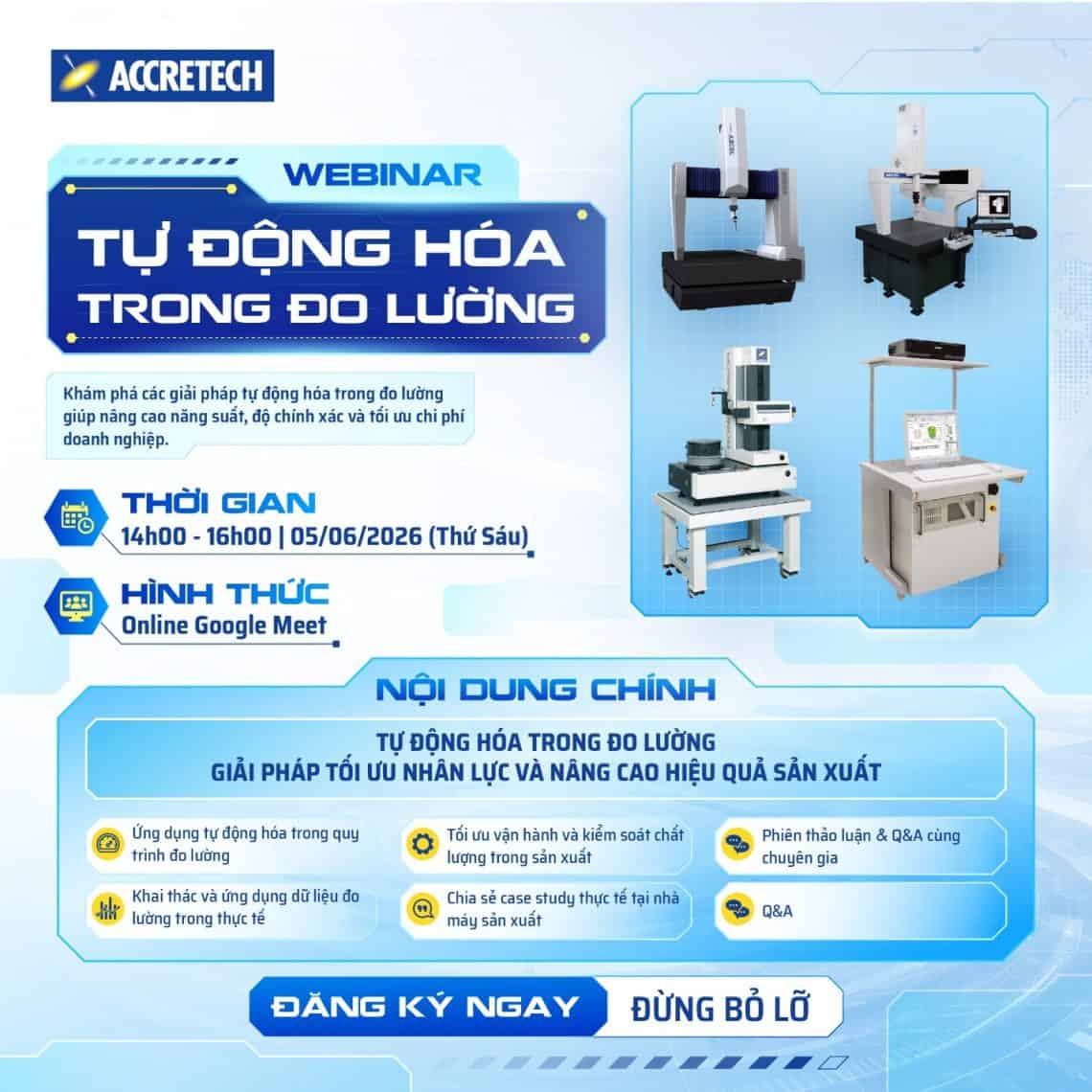 Ảnh thông báo về hội thảo trực tuyến 'Tự động hóa trong đo lường' của ACCRETECH